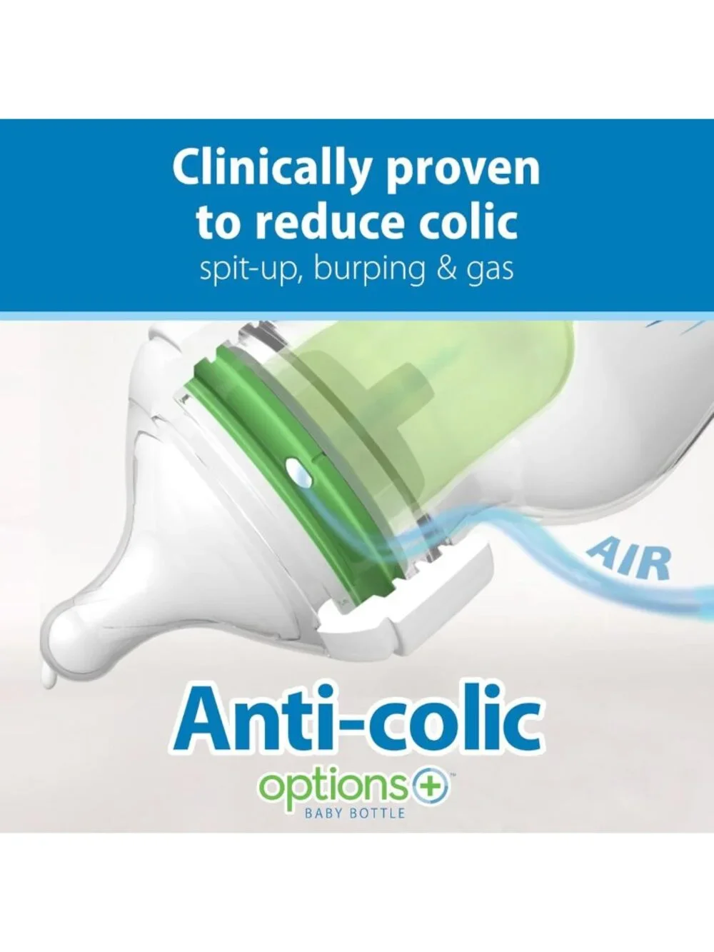 Natural Flow Anti-Colic Wide-Neck Baby Bottles 9 oz, Slow Flow Nipple, 4 Pack